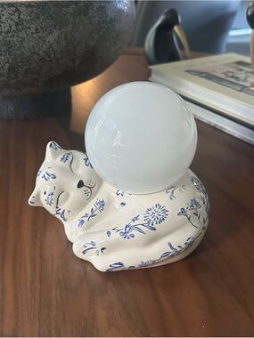 Ceramic Lighted Cat, Replica of the Anthropologie “Lathey Task Lamp”